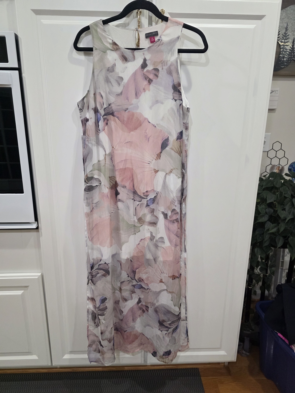 Vince Camuto Pink and Cream Floral Maxi Dress